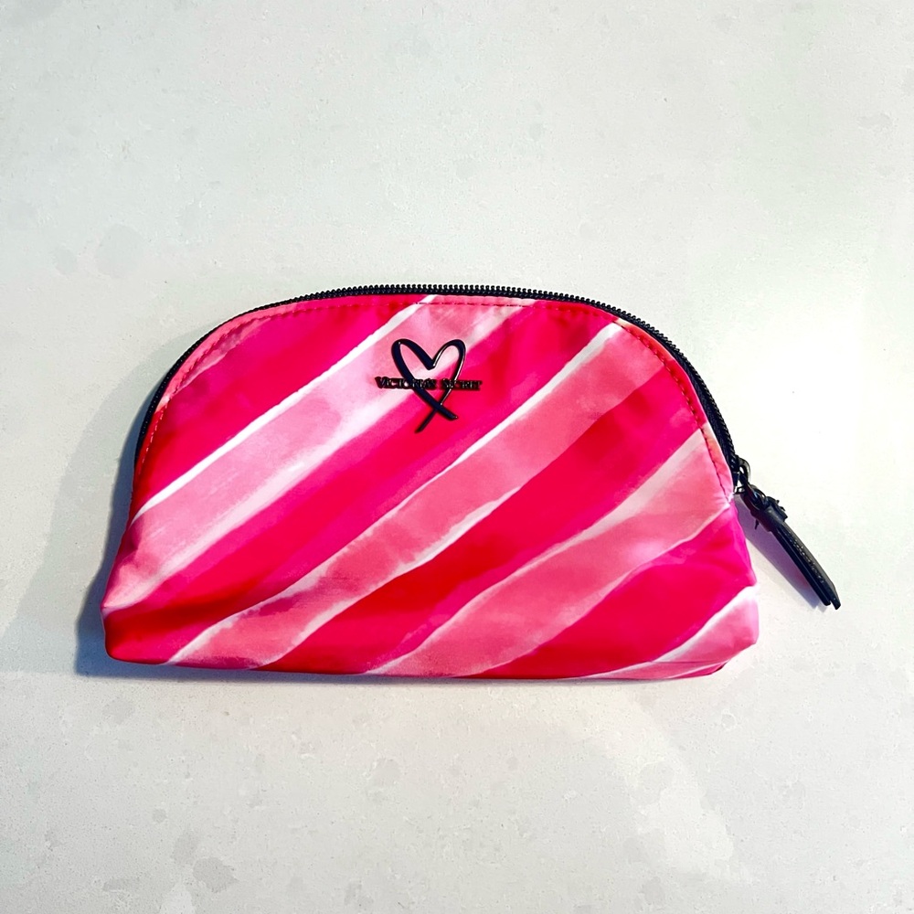 Victoria’s Secret Pink and White Striped Cosmetic Bag